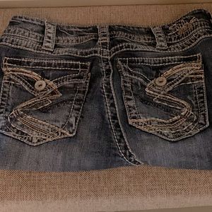 Silver brand skirt made from jeans